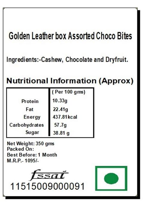 Ghasitaram Gifts Golden Leather Box Assorted Choco Bites|Sweets|Sweets Gift Pack|Diwali Sweets|Indian Mithai|Diwali Sweets Box|