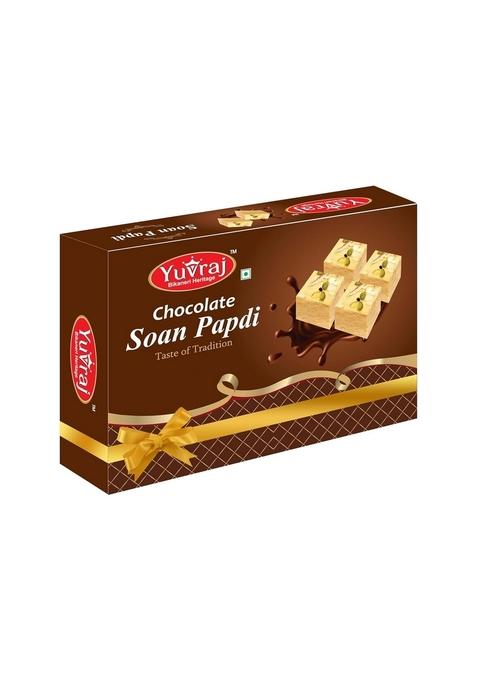 Yuvraj Evil eyes design rakhi for brother & sweets Chocolate soan papdi 200 gm box with roli chawal pack