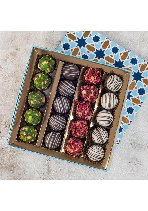 THE BAKLAVA BOX Assorted Indian and Turkish Fusion Sweets enriched with Dry Fruits, Pure Ghee Honey 500gms | Premium Gift Bestsellers like Kiwi Bite, Choco, Strawberry Cherry Laddu