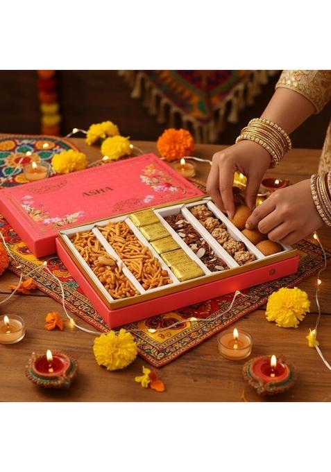 ASHA SWEET CENTER SWEETS Legacy Gift Hamper 800g |Premium Assorted Box | Traditional Indian Mithai Pack for Friends, Family & Corporate Gifting |Perfect Festive