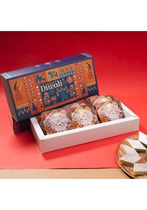 Ghasitaram Gifts Diwali Gift - Box of Kaju Katli Pouches|Sweets|Sweets Pack|Diwali Sweets|Indian Mithai|Diwali Sweets Box|Sweets