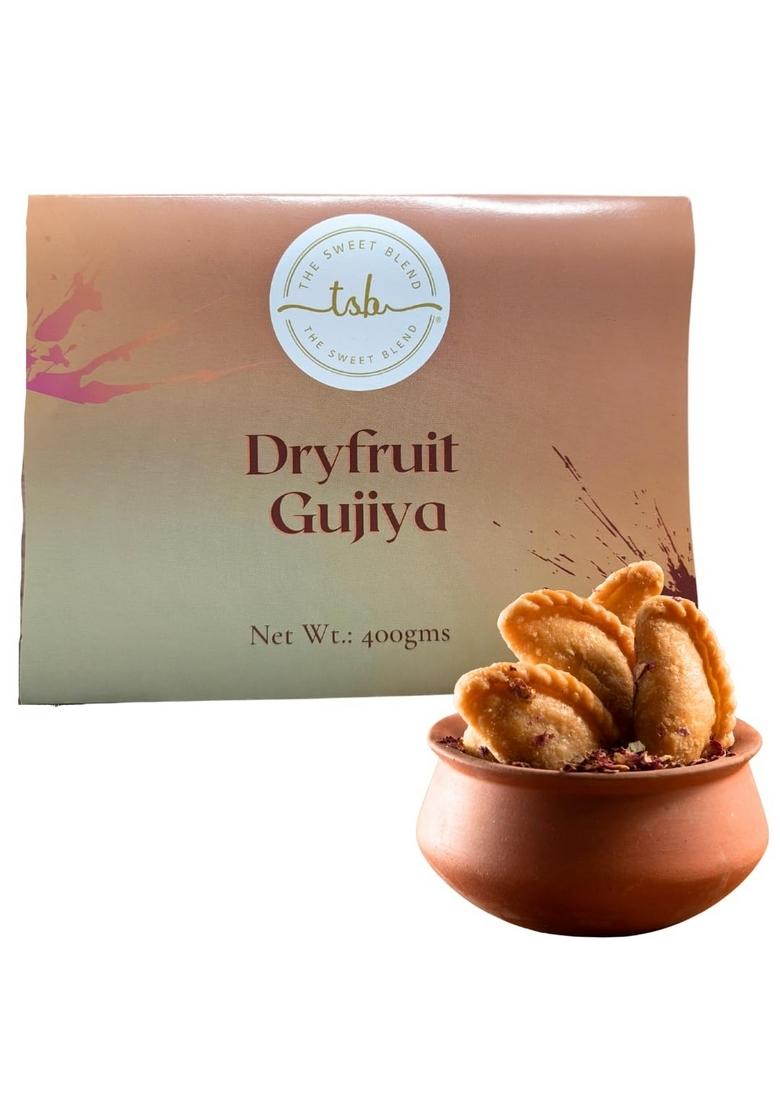 THE SWEET BLEND Special Namkeen Snacks & Dryfruit Gujiya 400 g (10 pcs) | Gift Box Assorted Indian Mithai Snack Hamper Rich Flavorful Festive Pack Ideal for Diwali
