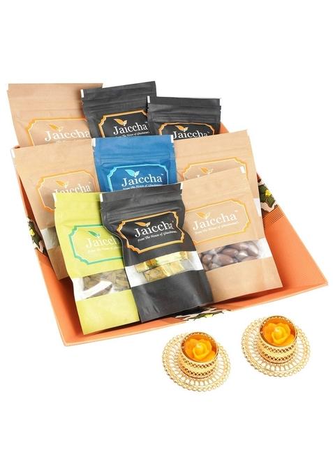 Ghasitaram Big Basket of Best 9 Almond,Raisins,Flavoured,MEWA Bite,Kaju,Choco Almonds,Chakli,Mango Bite,Sugarfree Bites,2 t-Lite|SugarFree Sweets|Diabetic Friendly|Diwali SugarFree Sweets Box