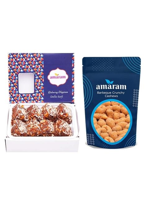 Amaram by Ghasitaram Best of 2 Dodha Barfi and Crunchy Cashews|Sweets|Sweets Gift Pack|Diwali Sweets|Indian Mithai|Diwali Sweets Box