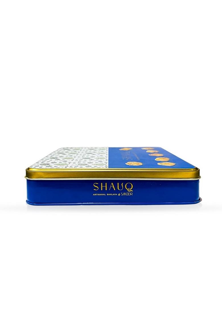 SMOOR SHAUQ Baklava by 440g Tin | Box of 20 Pcs. Assorted Cashew Square Sweet with Fresh Ghee, Nuts and Honey Indian Sweets, Turkish Delights|Best for Birthday, Anniversary, Festive Gifting