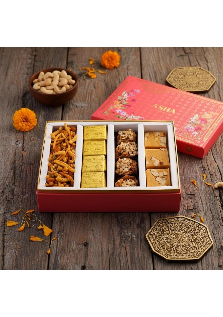 ASHA SWEET CENTER SWEETS Superior Gift Hamper 400g |Premium Assorted Box |Traditional Indian Mithai Pack for Friends, Family & Corporate Gifting| Perfect Festive