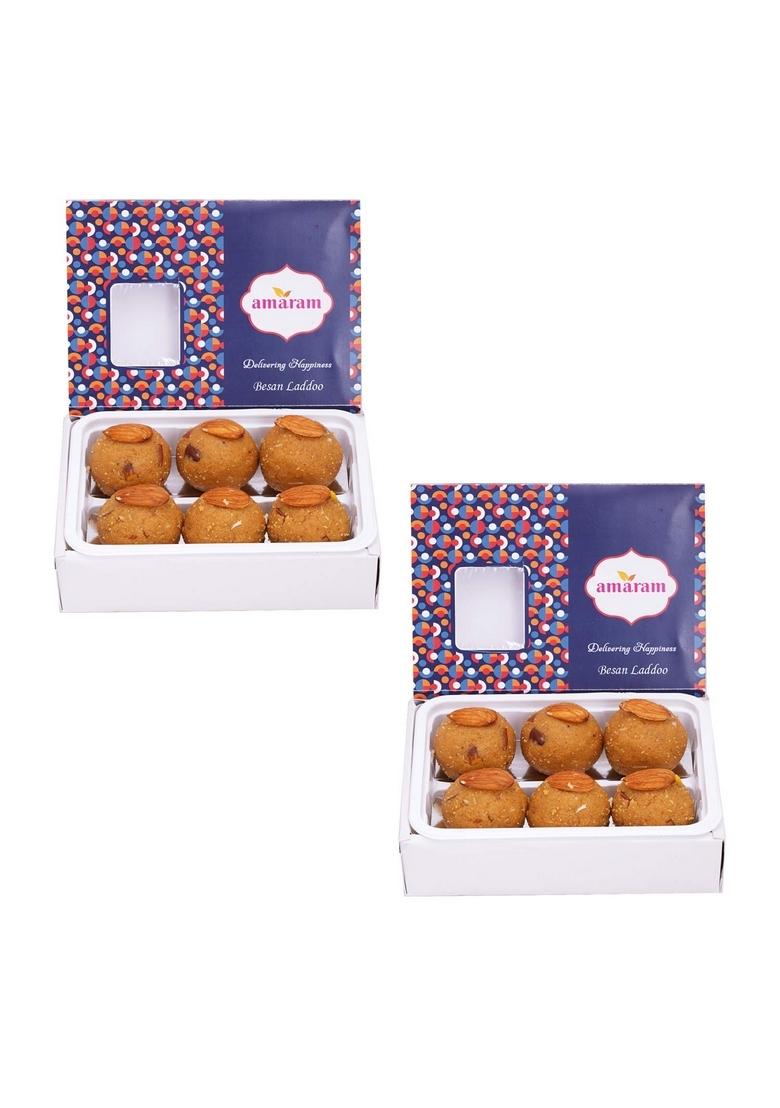 Amaram By Ghasitaram Besan Laddoo Sweets Gift, 400g |Sweet|Sweet Gift Pack|Diwali Mithai|Indian Mithai|Diwali Box|