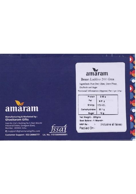 Amaram By Ghasitaram Besan Laddoo Sweets Gift, 400g |Sweet|Sweet Gift Pack|Diwali Mithai|Indian Mithai|Diwali Box|