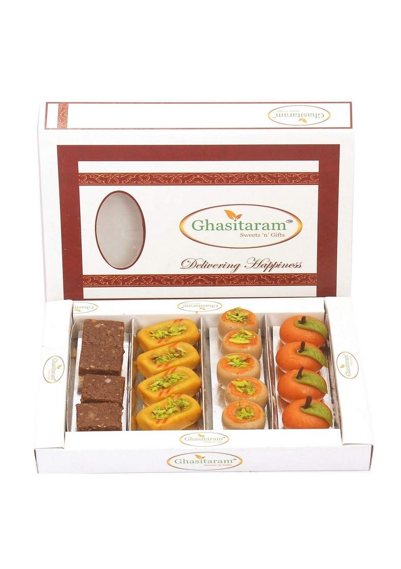 Ghasitaram Gifts Kaju Sweets Assorted Box (400 GMS)|Sweets|Sweets Gift Pack|Diwali Sweets|Indian Mithai|Diwali Box|Sweets