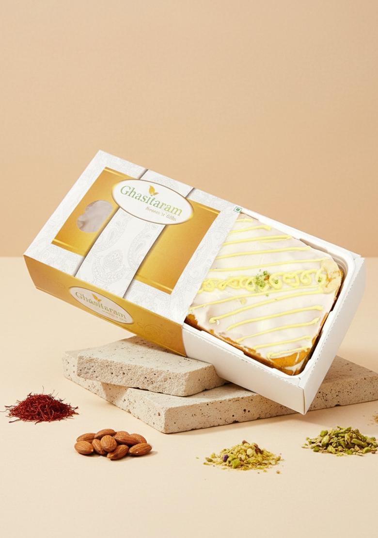 Ghasitaram Gifts Mango Irish Cake|Sweets|Sweets Gift Pack|Diwali Sweets|Indian Mithai|Diwali Sweets Box