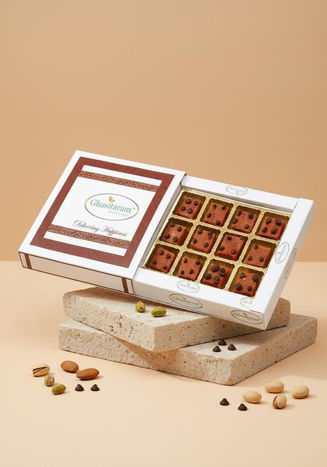 Ghasitaram Gifts Sweets -Ghasitaram's Chocochip Mawa Barfi in White Box |Gift for Diwali,Holi,Rakhi,Valentine,Christmas,Birthday,Anniversary,Gift Her,Him,Mothers Day,Fathers Day|