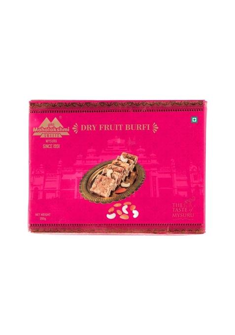 SHREE MAHALAKSHMI SWEETS Dry Fruit Barfi 200 grams, Made with Real Dryfruits & Nuts, Indian Mithai, Gift Pack for Festival Special Occasion