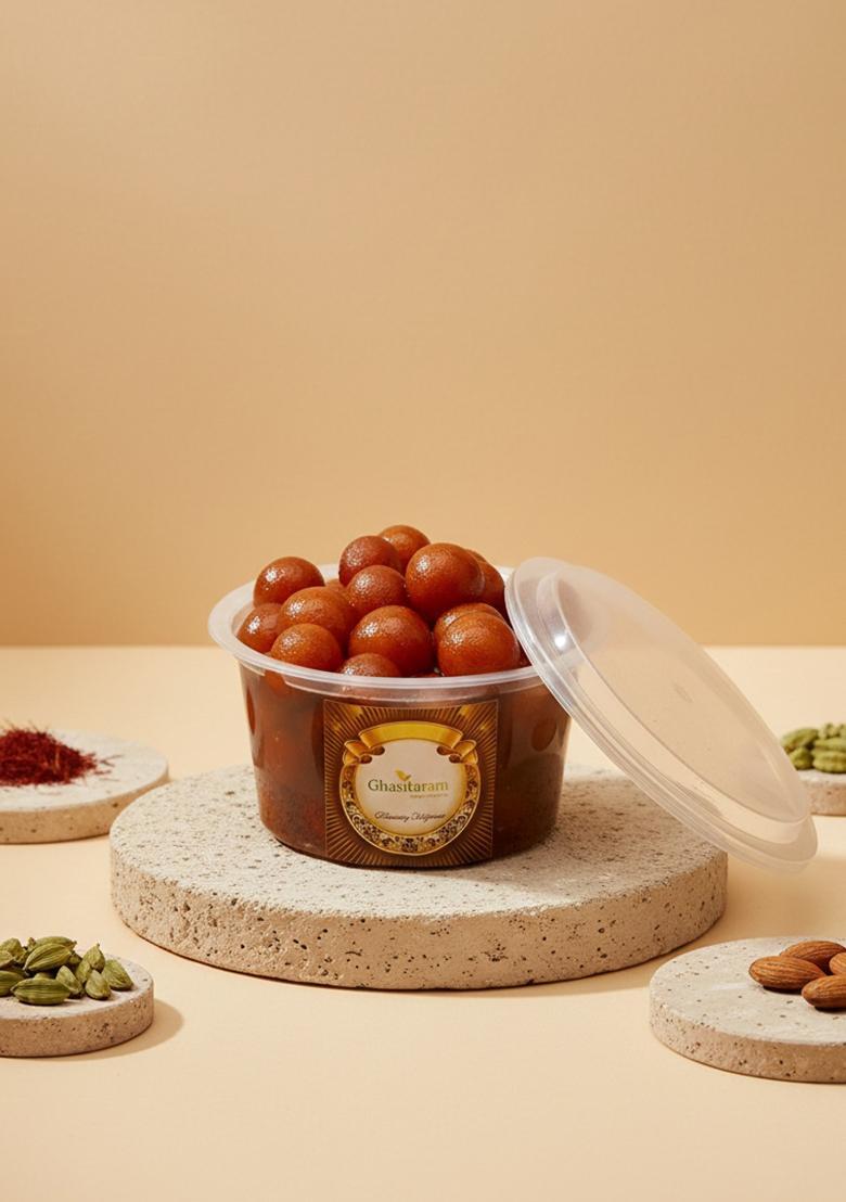 Ghasitaram Gifts Fresh Shahi Gulab Jamun (Mini) Pack Small |Sweets|Sweets Gift Pack|Diwali Sweets|Indian Mithai|Diwali Sweets Box