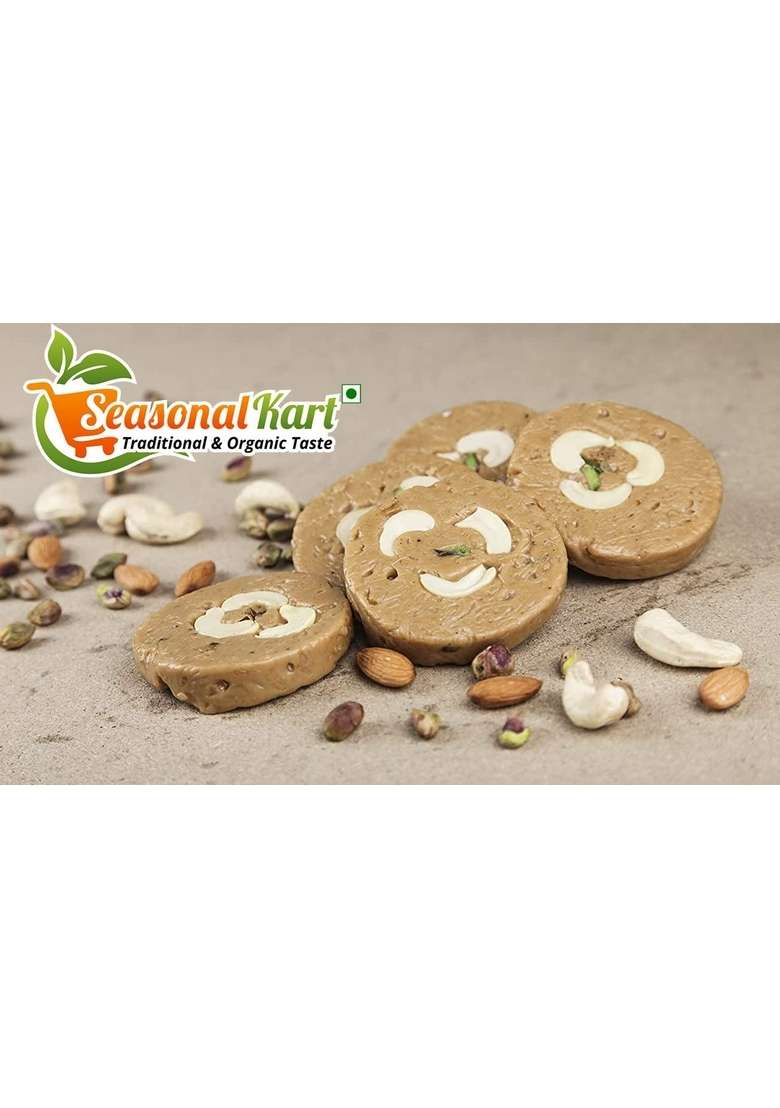 SEASONALKART Seasonal Kart Homemade Ajmer Sohan Halwa Made with Desi Ghee 1 Kg|Sohan Indian Sweets Mithai Pure And Natural - Indya