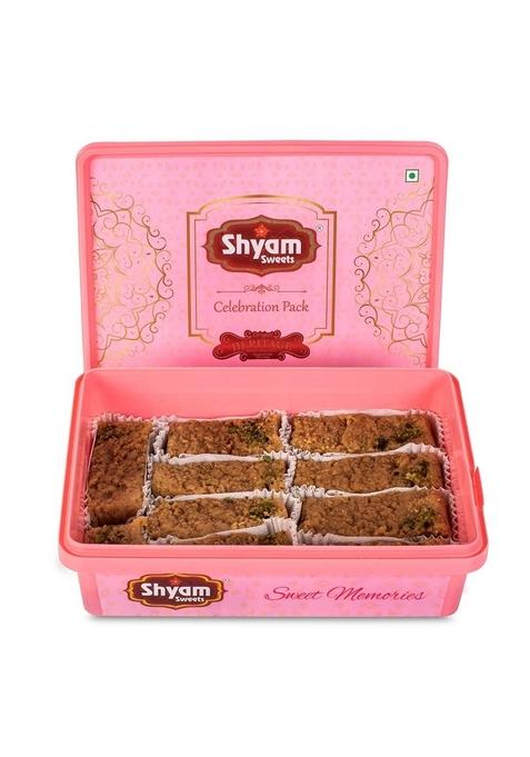 shyam sweets Milk Cake 400g Premium Desi Ghee Mithai | Traditional Milk-Based Sweet with Cashew & Almond Authentic Indian Gift Box Less Sugar 100% Pure Vegetarian