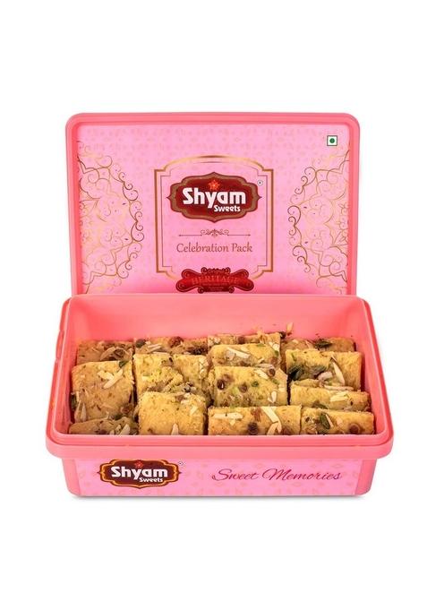 shyam sweets Desi Ghee Patisa (400gm) Flaky Mithai with Pure Cashew & Almond | Made in Premium Traditional Indian Sweet Gift Box No Preservatives 100% Vegetarian