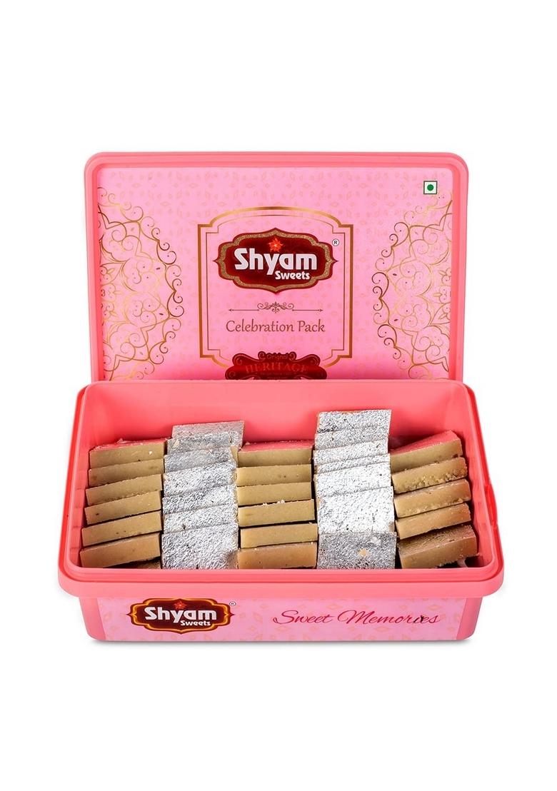 shyam sweets Desi Ghee Kaju Katli Burfi 400g | Premium Cashew Almond Mithai Traditional Indian Sweet Box for Festivals, Weddings & Gifting