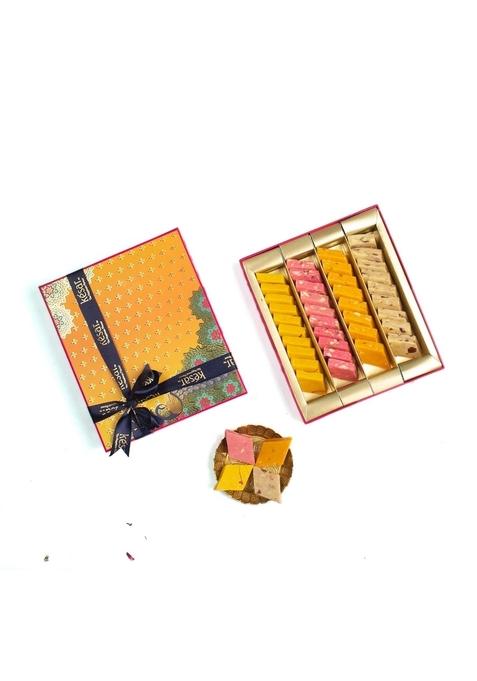 Dessert Drama Diwali Special Healthy and Delicious Flavored Kaju Katli (Rose, Kesar/Saffron, Plain, Mango)