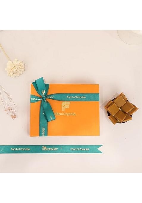 Farm Organic Golden Luxurious Bite | Jaggery Kaju Katli 250g Premium Indian Sweet Gift Box Healthy Mithai Hamper Festive & Corporate Gifting