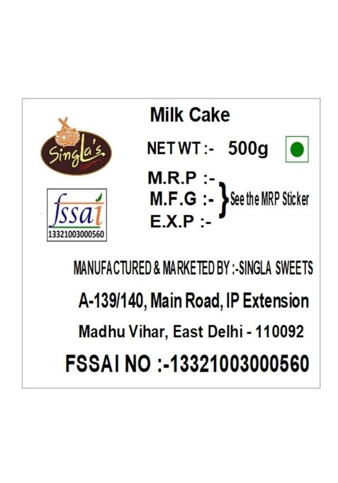 Singla sweets Milk Cake 500g Delicious, Mithai, Box