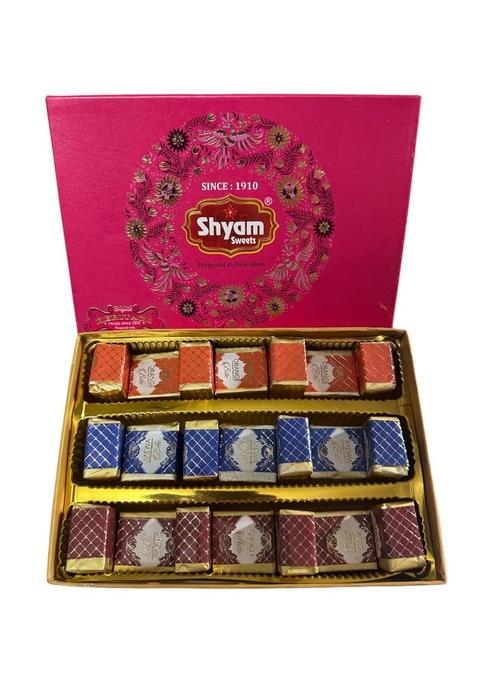 shyam sweets Mewa Bite Mix 500g | Premium Box Orange Bite, Classic & Chocolate Indian Mithai Gift Pack for Festivals Gifting