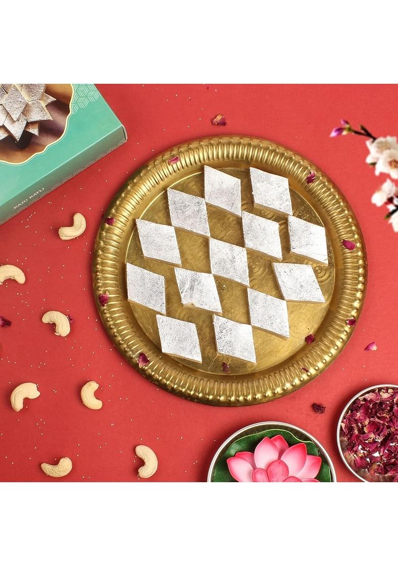 Dessert Drama Diwali Special Healthy and Delicious Kaju Katli (400 gm) Sweet Box with Ganesh ji Laxmi murti