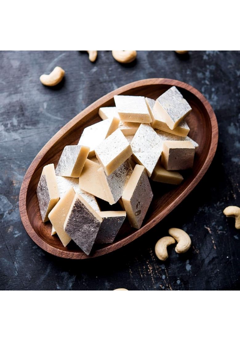 Dessert Drama Diwali Special Healthy and Delicious Kaju Katli (400 gm) Sweet Box with Ganesh ji Laxmi murti