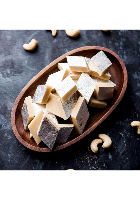 Dessert Drama Diwali Special Healthy and Delicious Kaju Katli (400 gm) Sweet Box with Ganesh ji Laxmi murti