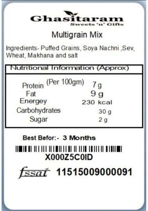 Ghasitaram Gifts Multigrain Mix Namkeen with Sugarfree Kaju Katli Hamper|Sugar Free Sweets|Diabetic Friendly|Diwali Sugar Sweets Box