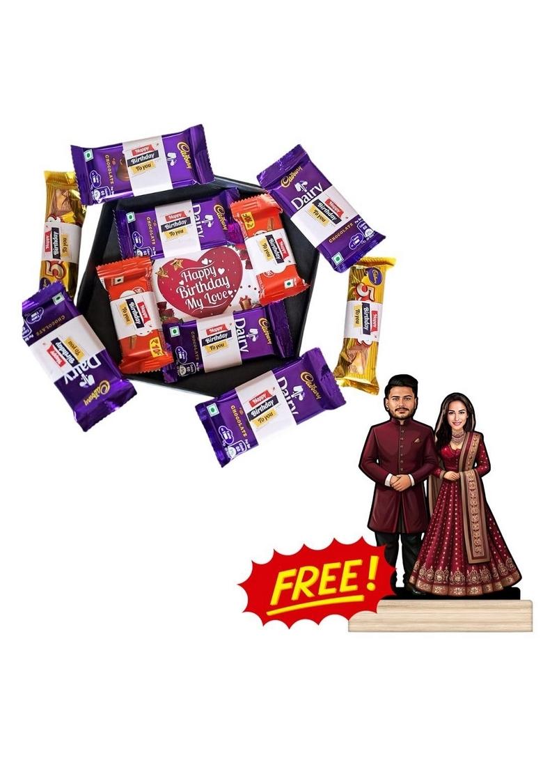 SWEET STEMS Best Birthday Gift Chocolate Box with Free Personalised Standee for your loved ones