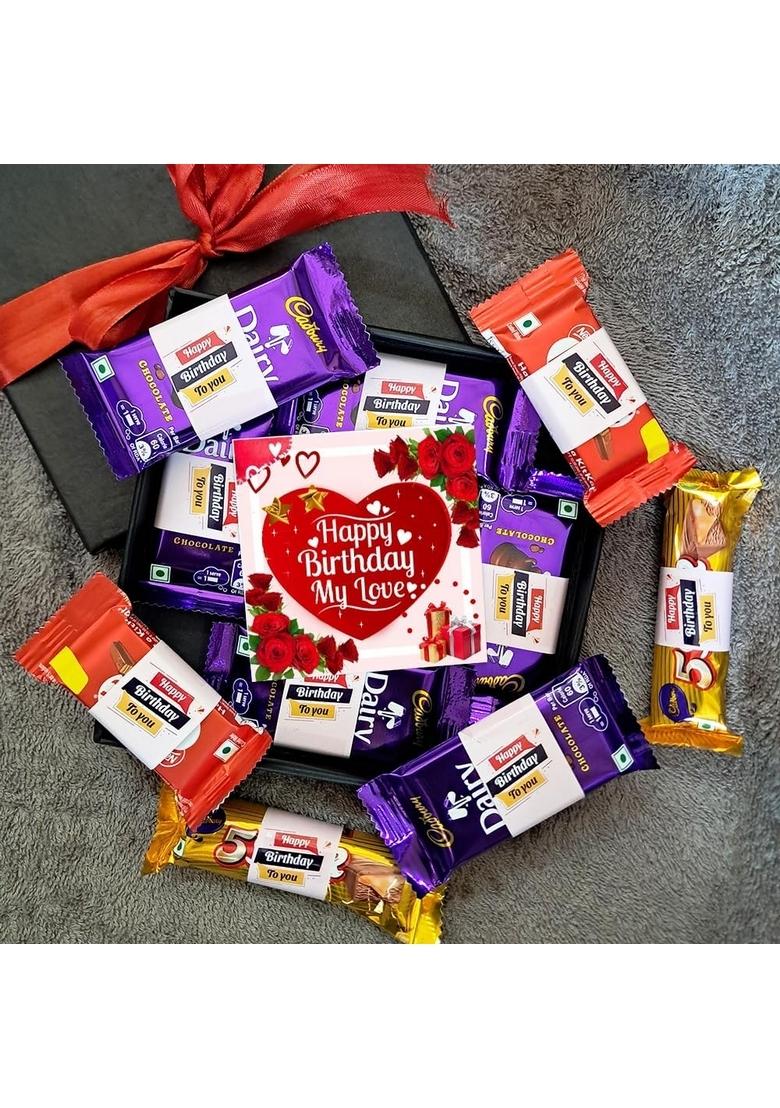 SWEET STEMS Best Birthday Gift Chocolate Box with Free Personalised Standee for your loved ones