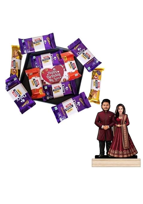SWEET STEMS Best Birthday Gift Chocolate Box with Free Personalised Standee for your loved ones