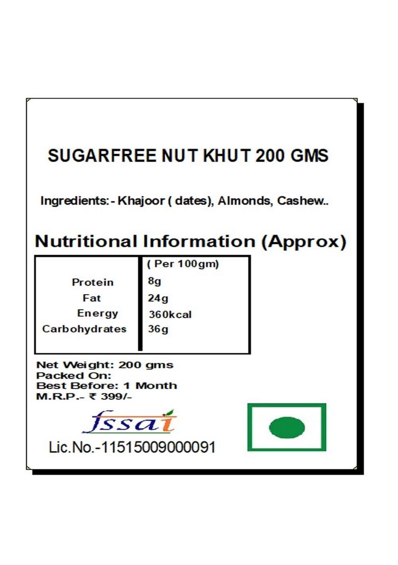 Ghasitaram Gifts Sugarfree NUT KHUT 200 GMS|Sugar Free Sweets|Diabetic Friendly|Diwali Sugar Sweets Box