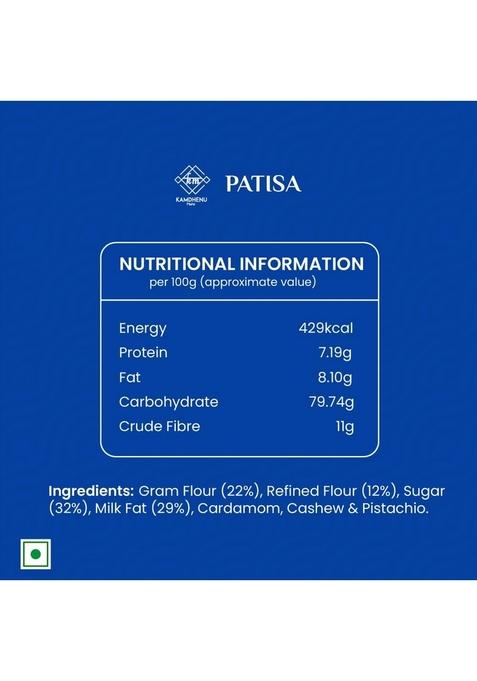 Kamdhenu Mishti Combo of Patisa 400g & Karachi Halwa | Premium Gift Pack Indian Sweets Box Made with Best Ingredients Pure Desi Ghee No Preservatives or Additives
