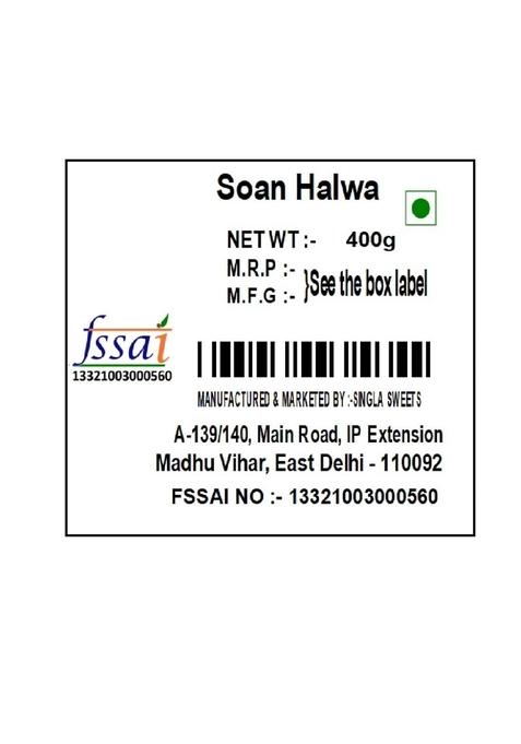 Singla Sweets Soan Halwa 400g Very Delicious