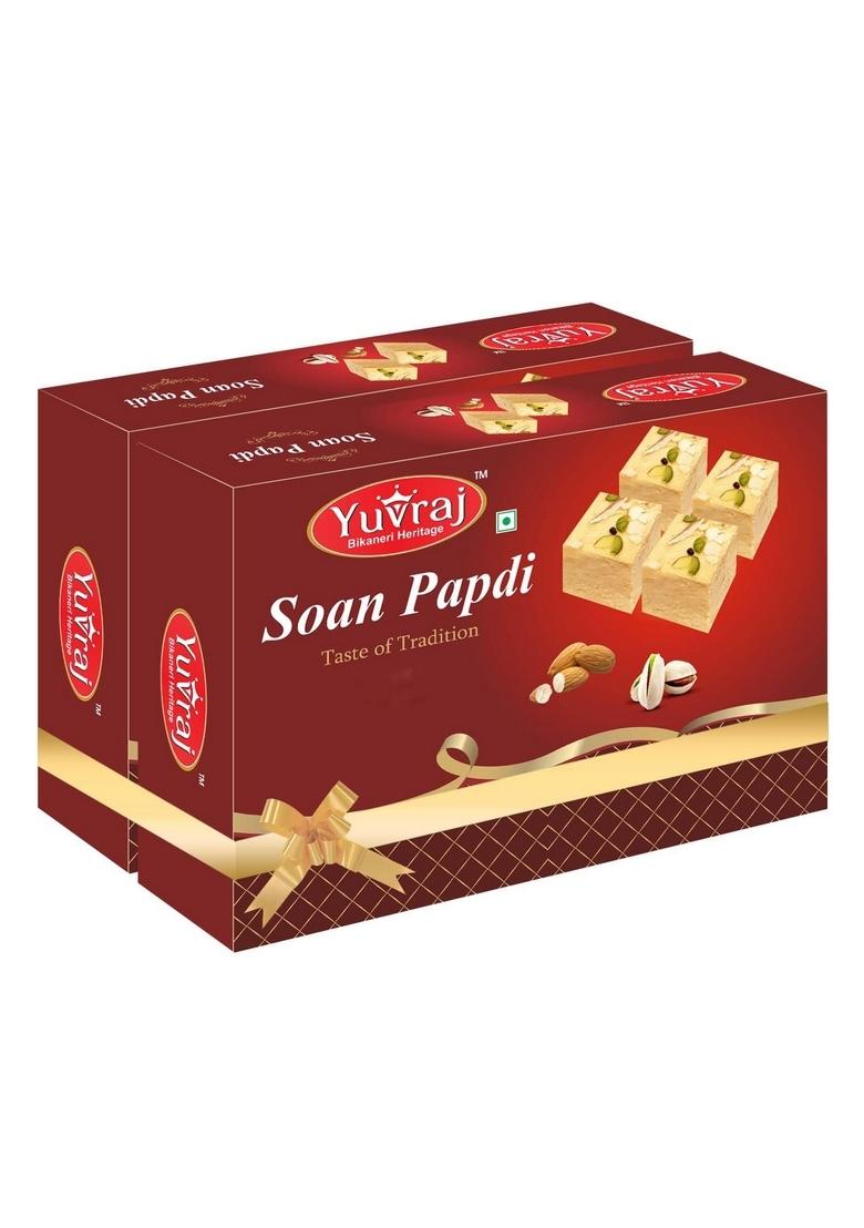 Yuvraj Soan papadi (patisa) sweets combo pack (400 gm x 2) box
