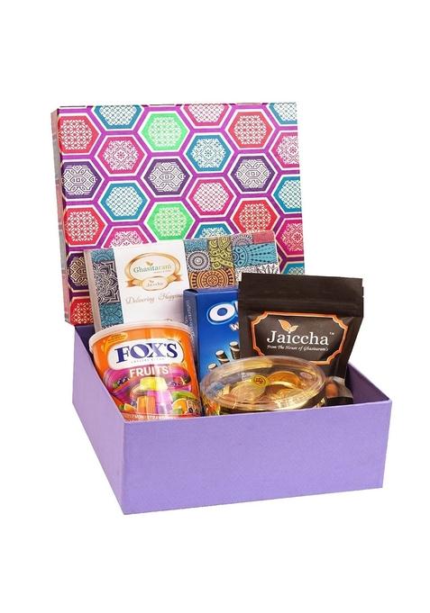 Ghasitaram Gifts Diwali - Gourmet Hamper Box of 5 Goodies with Assorted Bites Box|Sweets|Sweets Gift Pack|Diwali Sweets|Indian Mithai|Diwali Sweets