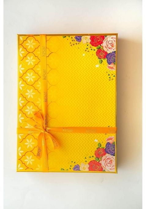 Dessert Drama By Kesar Sweets | Dry Fruits & Nuts Gifts Hamper Box with Kaju, Badaam, Pistachio, Kismish, Dried Cranberry, Apricot (50 g Each) Premium Corporate Dryfruits Gift Pack for Family Friends