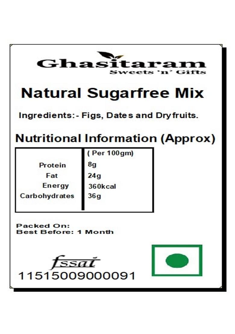 Ghasitaram Gifts Diet Chiwda Namkeen with Natural Sugarfree Mix Hamper|Sugar Free Sweets|Diabetic Friendly|Diwali Sugar Sweets Box