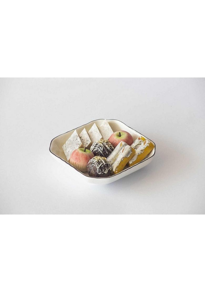 Dessert Drama Diwali Special Healthy and Delicious Kaju Katli, Chocolate Ice Ball, Apple, Kesar Roll (400 Gram) Sweet Box with Ganesh ji Laxmi murti