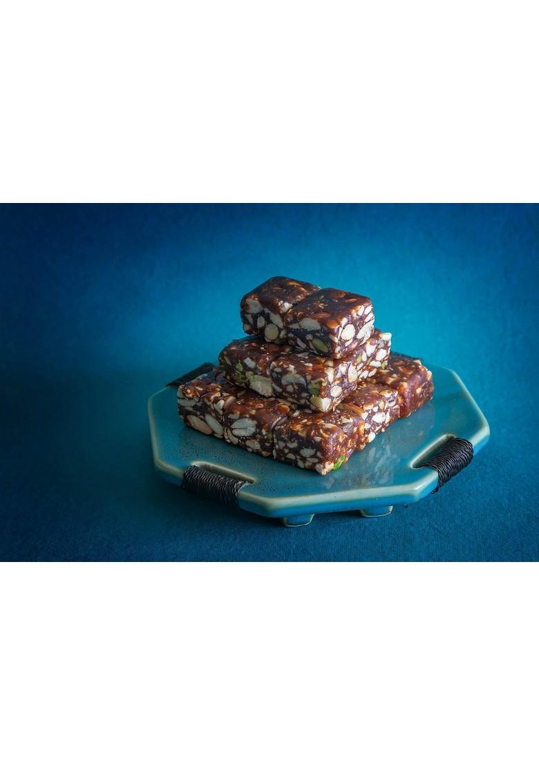 Dessert Drama Diwali Special Healthy and Delicious Dry Fruits & Nuts Barfi (200 Gram) Sweet Box with Ganesh ji Laxmi murti