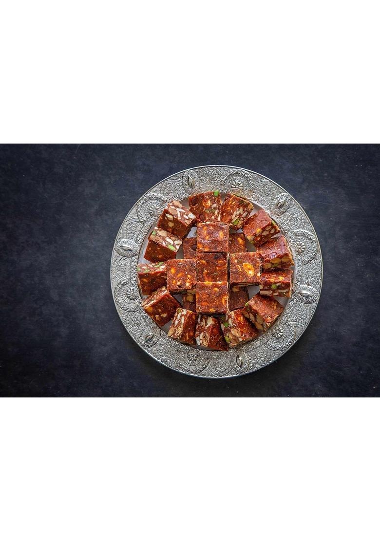 Dessert Drama Diwali Special Healthy and Delicious Dry Fruits & Nuts Barfi (200 Gram) Sweet Box with Ganesh ji Laxmi murti