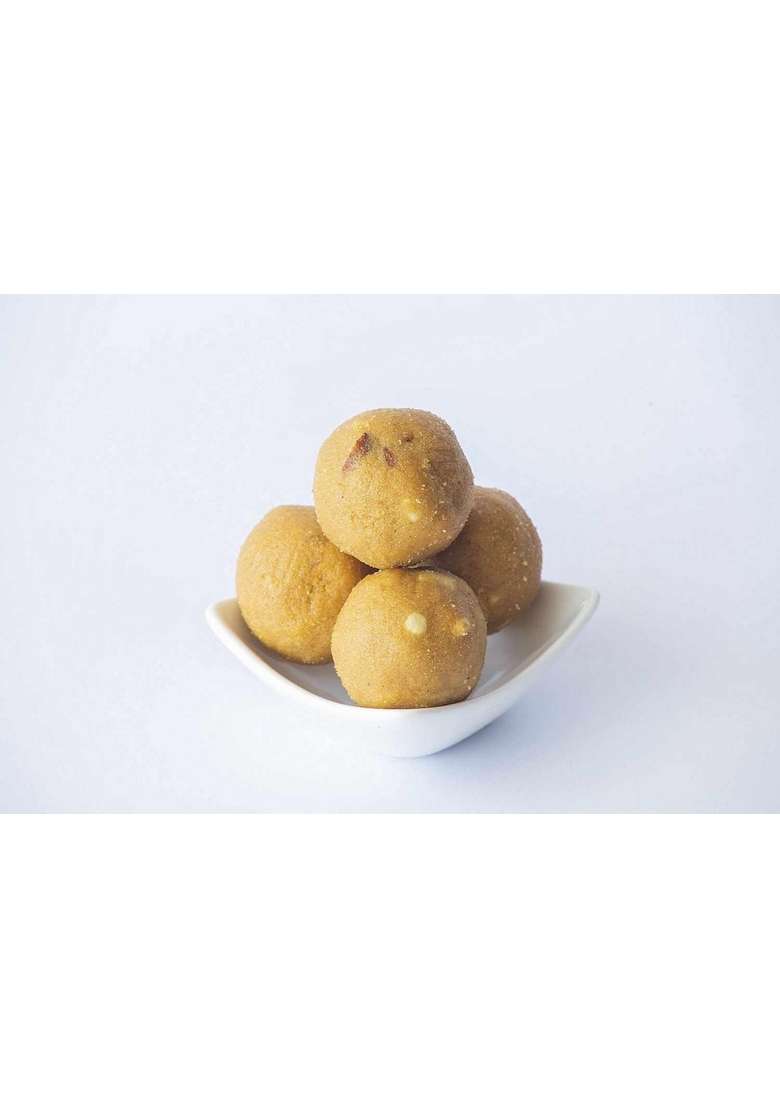 Dessert Drama Diwali Special Healthy and Delicious Desi Ghee Besan Laddoo (400 Gram) Sweet Box with Ganesh ji Laxmi murti - Indya