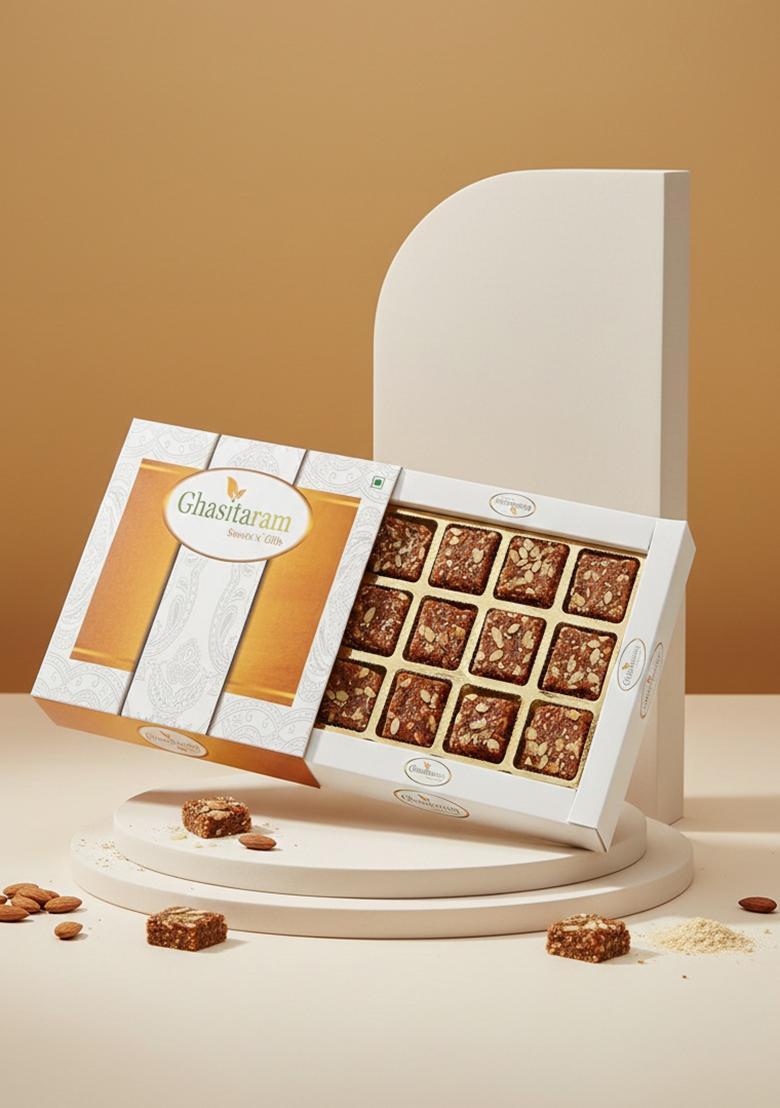 Ghasitaram Gifts Sugarfree Healthy Energy Cereal/ Seeds Khajoor Bites|Sugar Free Sweets|Diabetic Friendly|Diwali Sugar Sweets Box