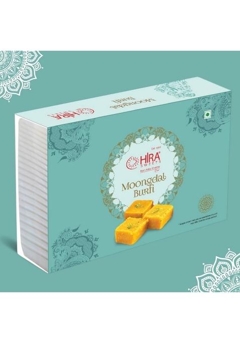 HIRA SWEETS Moong Dal Burfi (500g) | Fresh Indian Traditional Mithai Made With Pure Desi Ghee Finest Sweet Gift Pack