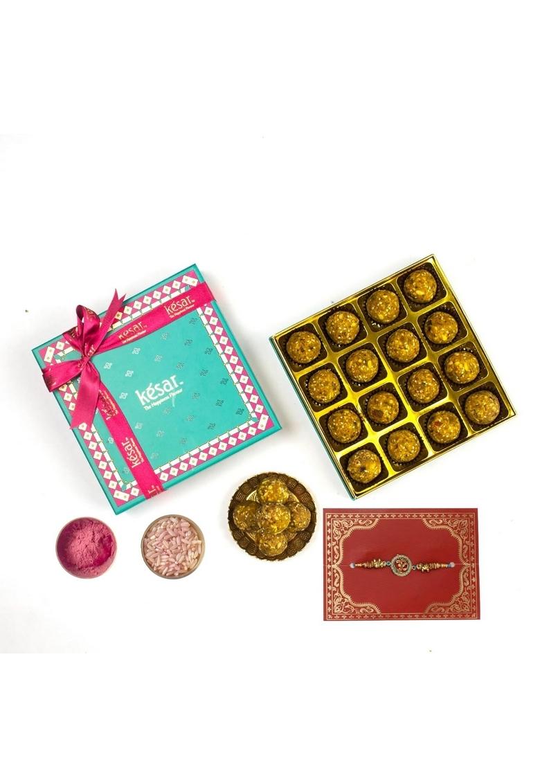 Dessert Drama Premium Gifted Sweet Healthy Seeds & Nuts Laddu 500 gm Laddoo Box With Rakhi For Brother