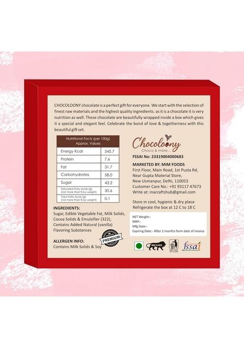 Chocoloony Happy Valentine's Day Chocolate & Red Tin Heart Shape Box Gift Hamper