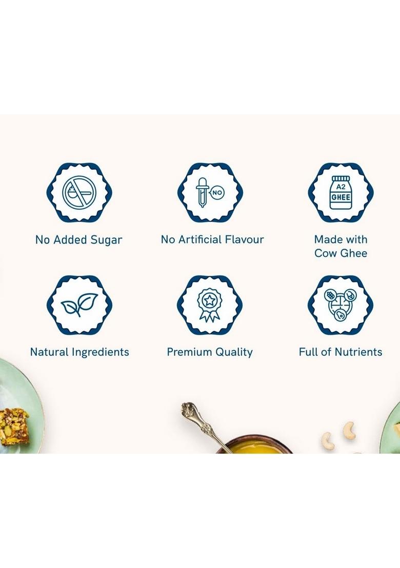 jenish sweet Sugar free dryfruit punch with Natural Dates, Honey, Almonds, Cashews & Pistachios in Gir Cow Ghee(500 gram)