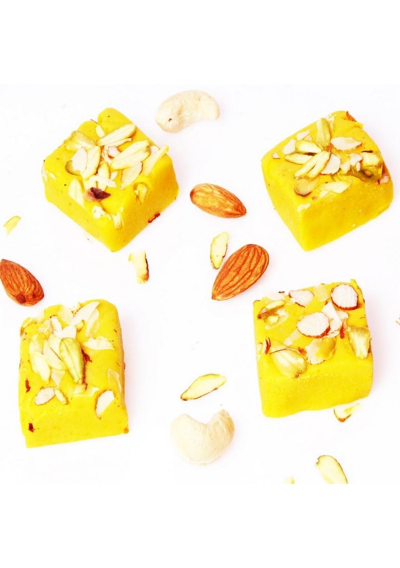 Ghasitaram Gifts Sugar Free Kesar mawa barfi 400 GMS |Sweet|Sweet Gift Pack|Diwali Mithai|Indian Mithai|Diwali Box|Sugarfree Sweets