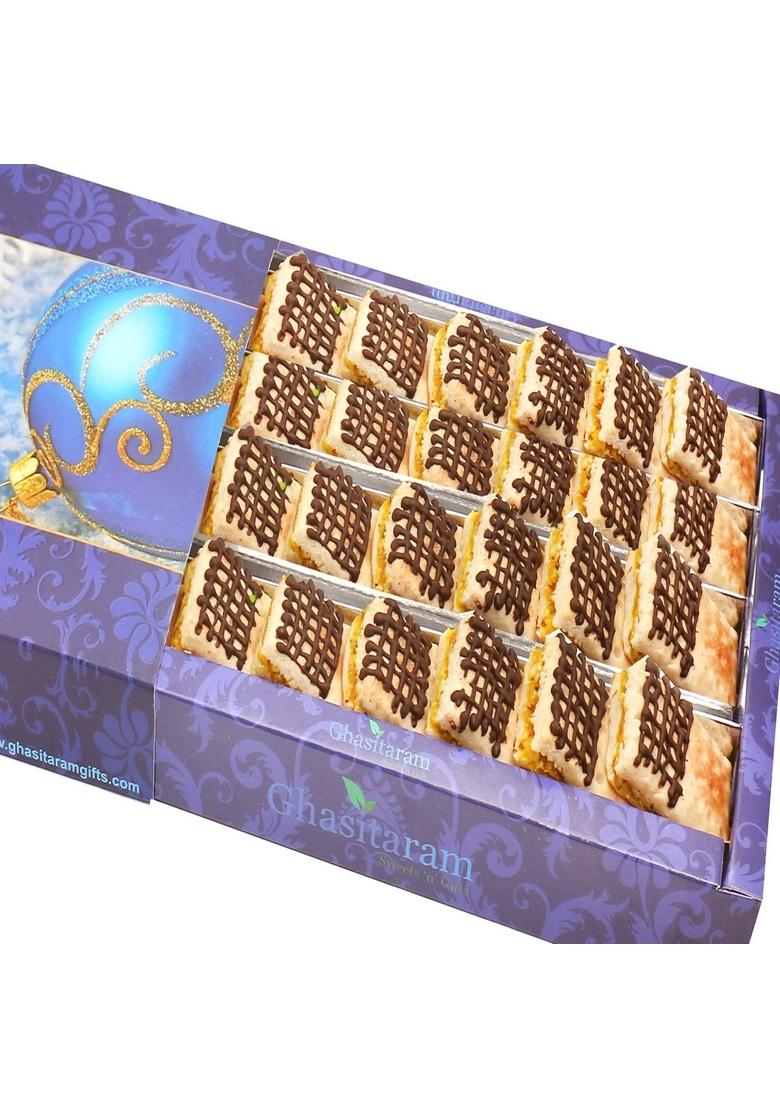 Ghasitaram Gifts Sweets -Baked Almond Chocolate Biscuits 800 GMS|Sweets|Sweets Gift Pack|Diwali Sweets|Indian Mithai|Diwali Box|Sweets Box